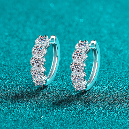 Moissanite Huggie Earrings